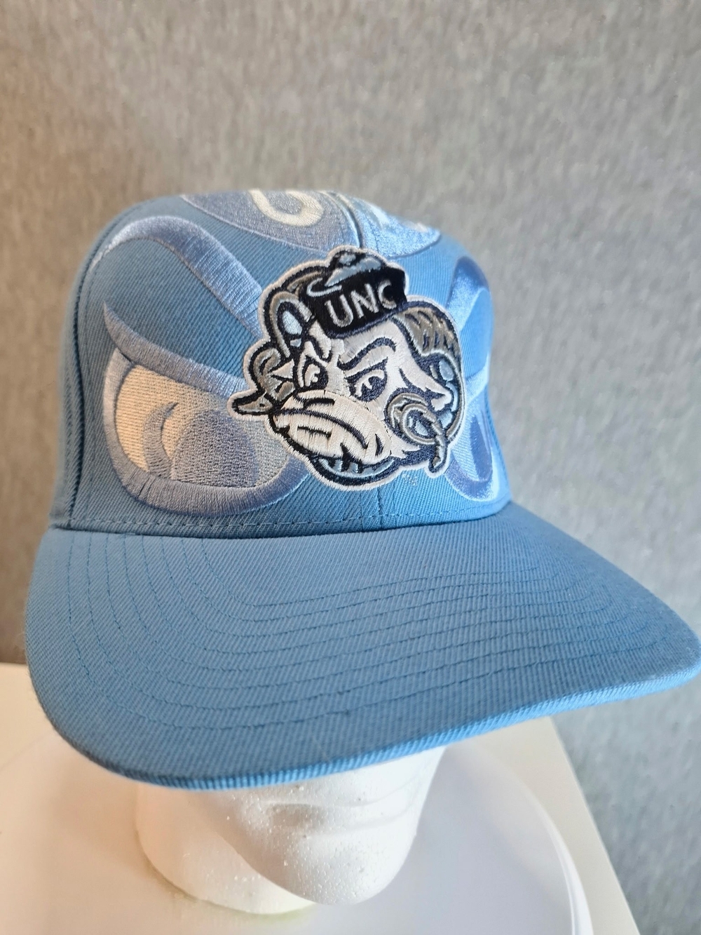 Zephyr UNC Light Blue Trucker Hat with Embroidered Mascot